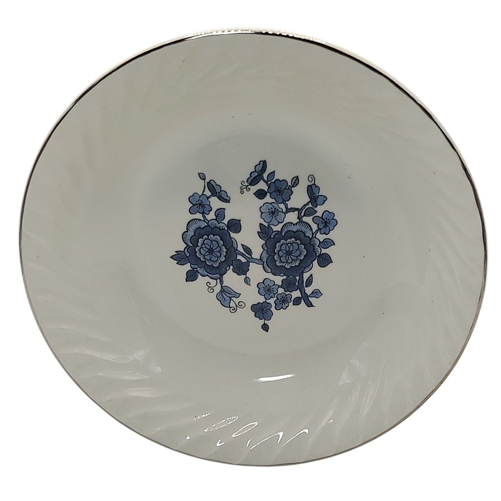 Vintage Enoch Wedgwood‎ Berry Bowl Ironstone Royal Blue Silver Made In England